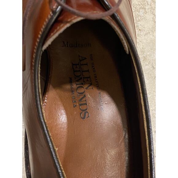 Allen Edmonds Brown Madison Oxford Brogue Leather Dress Shoes - 10.5 C Narrow